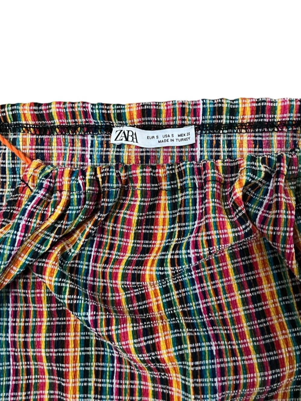 Zara Multicolored Plaid Tassel Maxi Dress Size Small - Picture 6 of 14